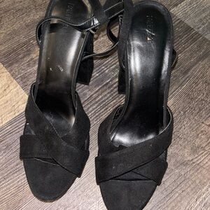Forever 21 Black Strappy Heels